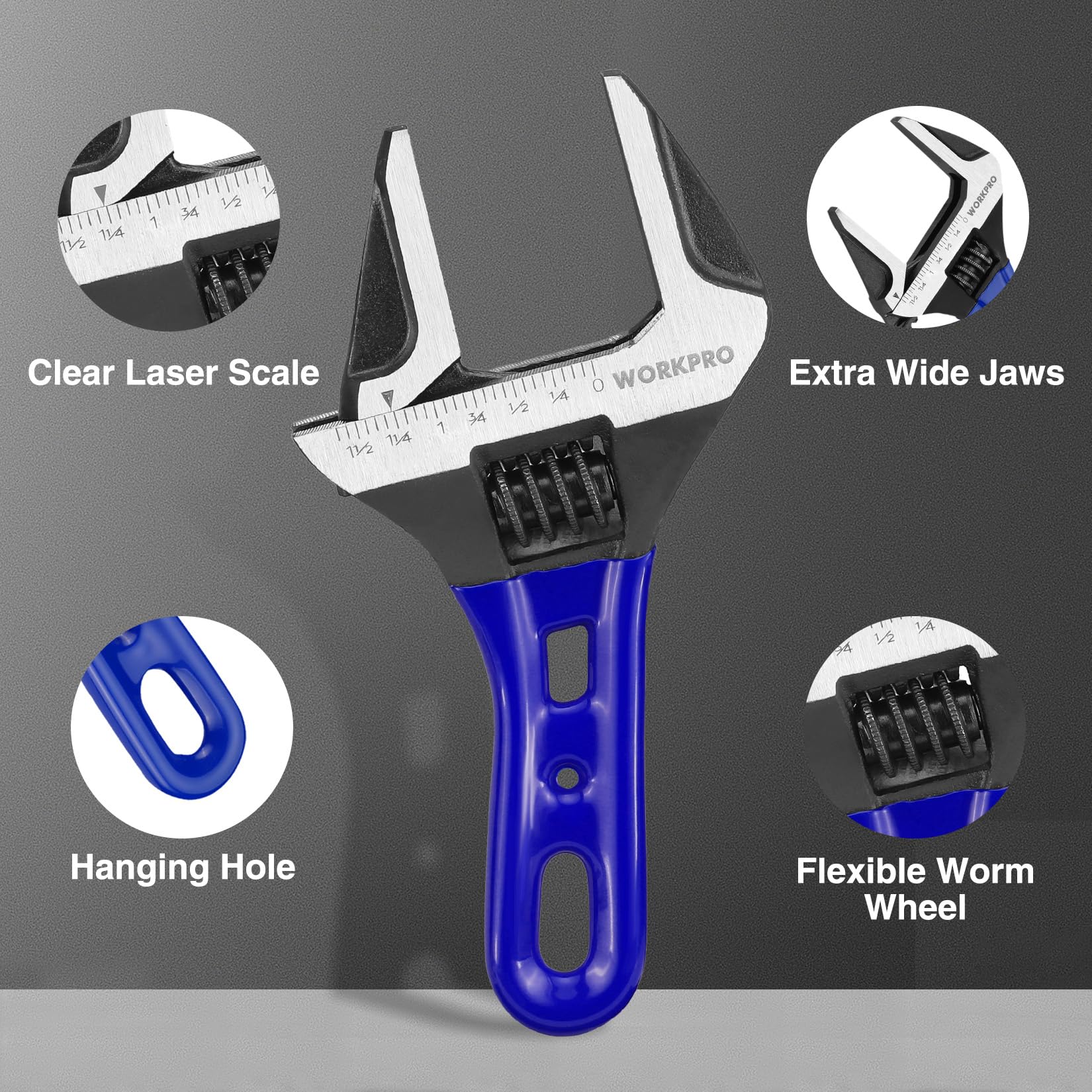 WORKPRO compact hollow-handle design reduces weight for easy use in cramped spaces