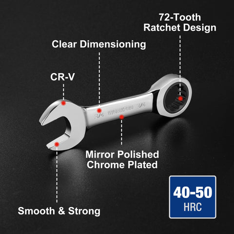 Stubby wrenches reaching into a confined area