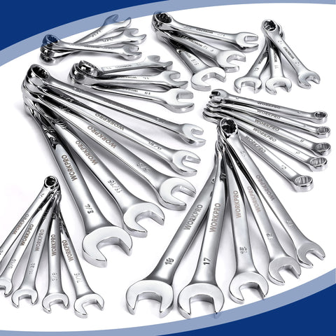 WORKPRO stubby wrenches provide access in tight spaces for automotive repairs
