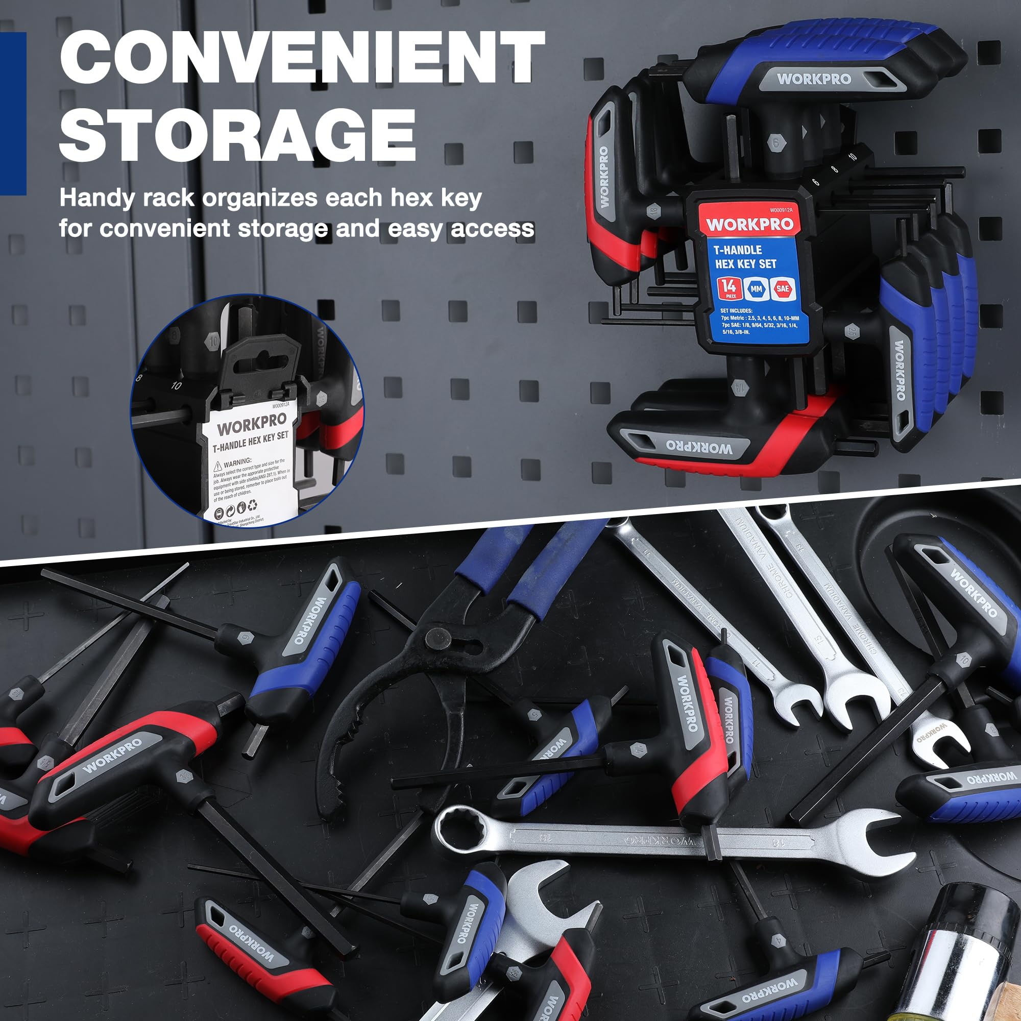 WORKPRO Cr-V steel construction resists rust and corrosion