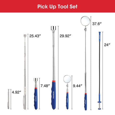 WORKPRO telescoping magnetic pickup tool 16 lb handling heavier metal items