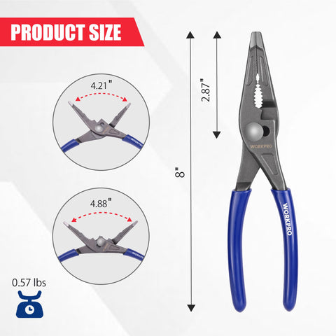 WORKPRO three-zone serrated jaw for secure grip on various shapes.