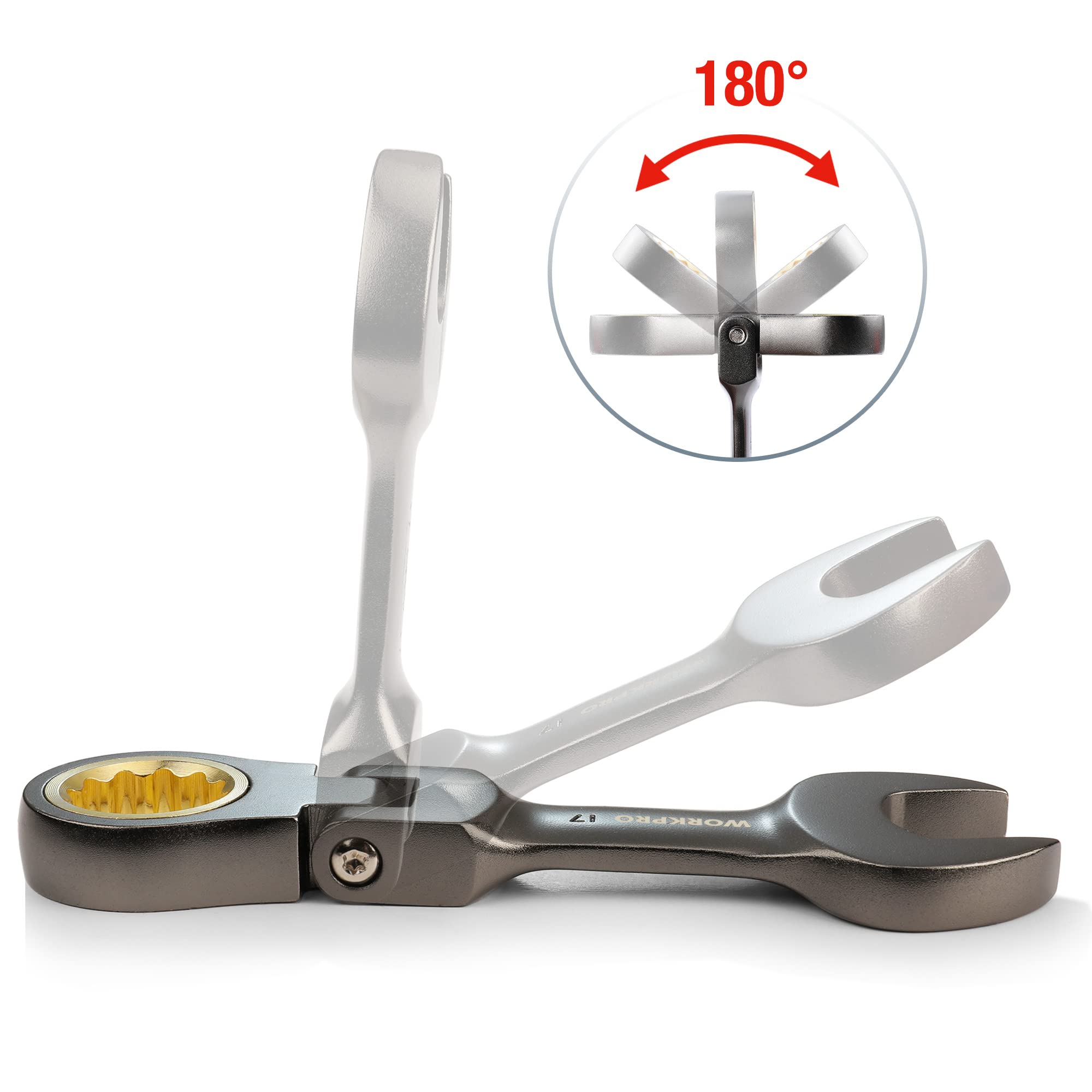 WORKPRO titanium-plated ratchet wheel delivers durable, reliable performance over time