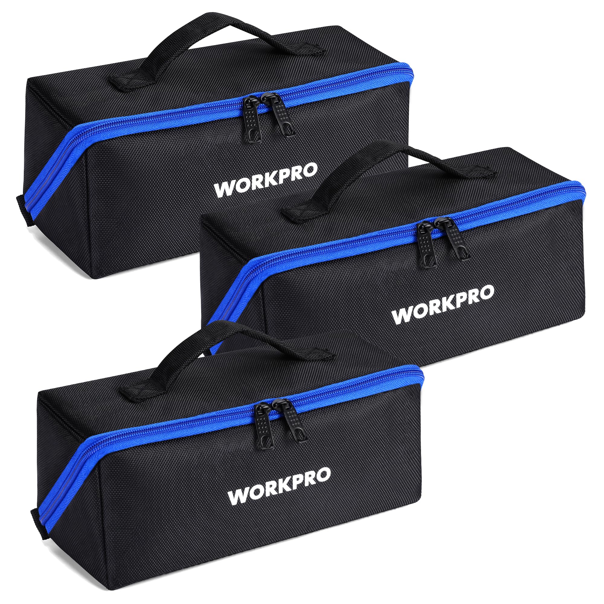 WORKPRO tool bag with zipper closure—secure and smooth operation for quick access.