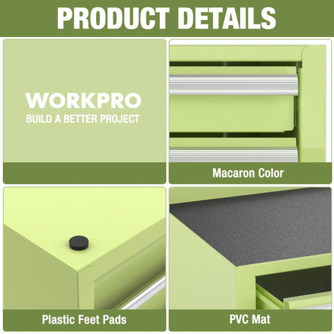 WORKPRO drawer with magnetic catches prevents sliding for safer access