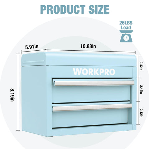 Interior PVC liner prevents tools from rolling in the WORKPRO box