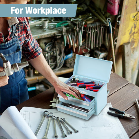 Top storage compartment provides extra space in the WORKPRO box