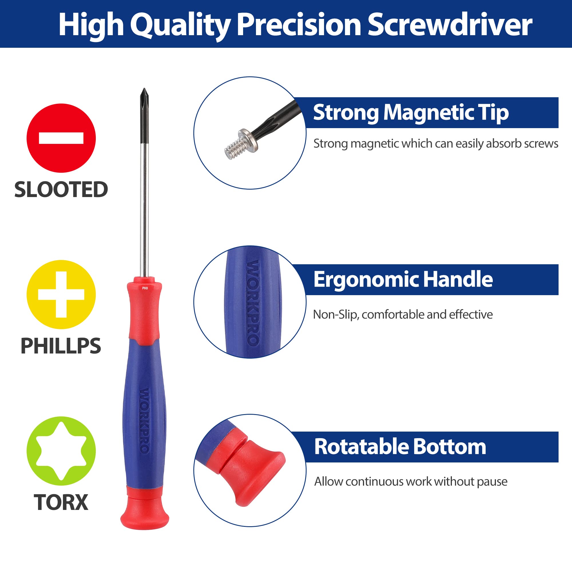 WORKPRO tweezers for small components and safe handling