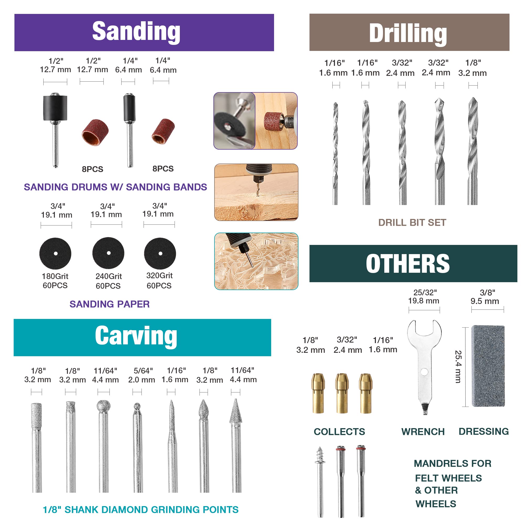 WORKPRO universal-fitment and Dremel compatibility for versatile use