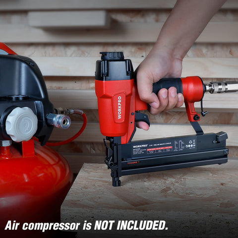 WORKPRO nailer ideal for upholstery and woodworking with adjustable depth