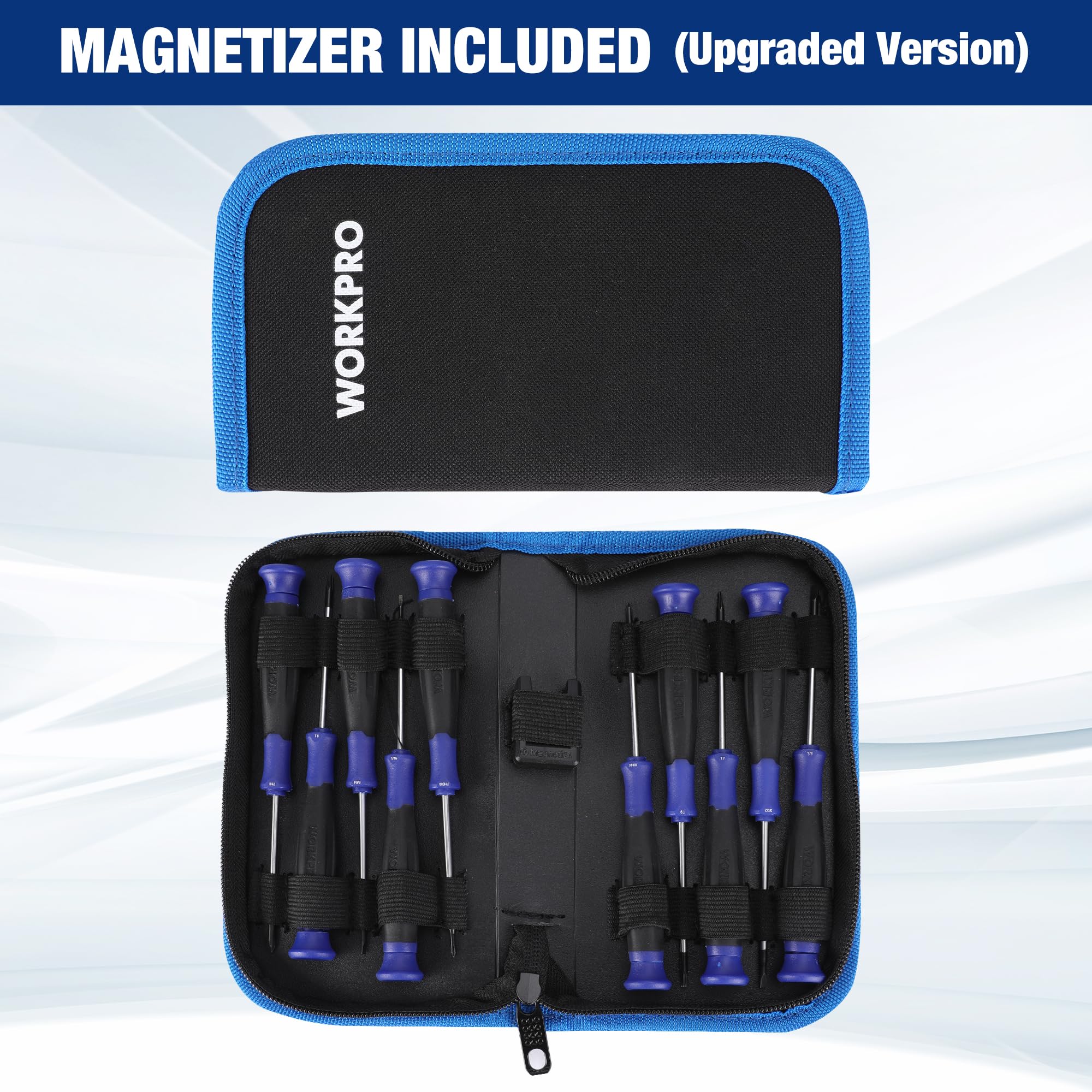 WORKPRO varied sizes cover flat, Phillips, and Torx for daily fixes.
