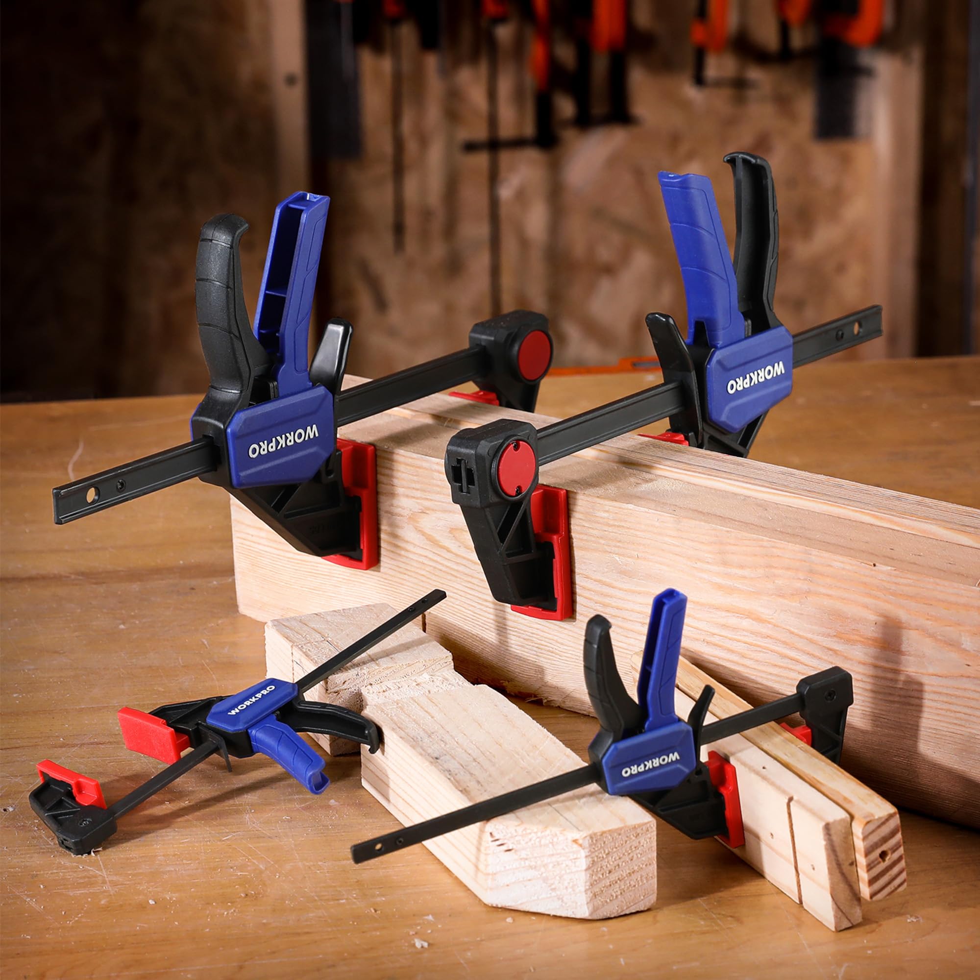 WorkPRO versatile clamps cover small to large projects in a single kit