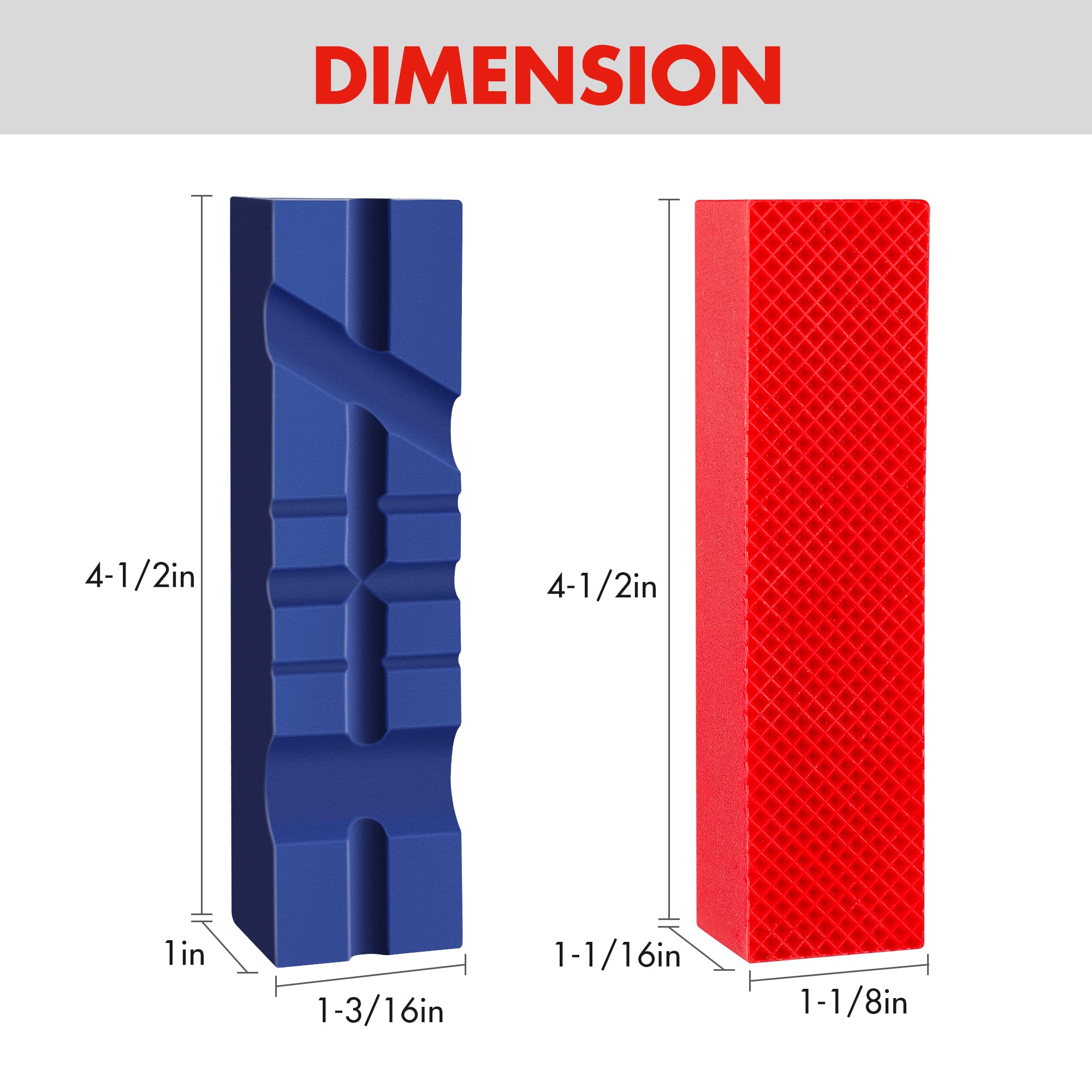 WORKPRO waffle-surface vise jaw pads protect flat surfaces from scratches.