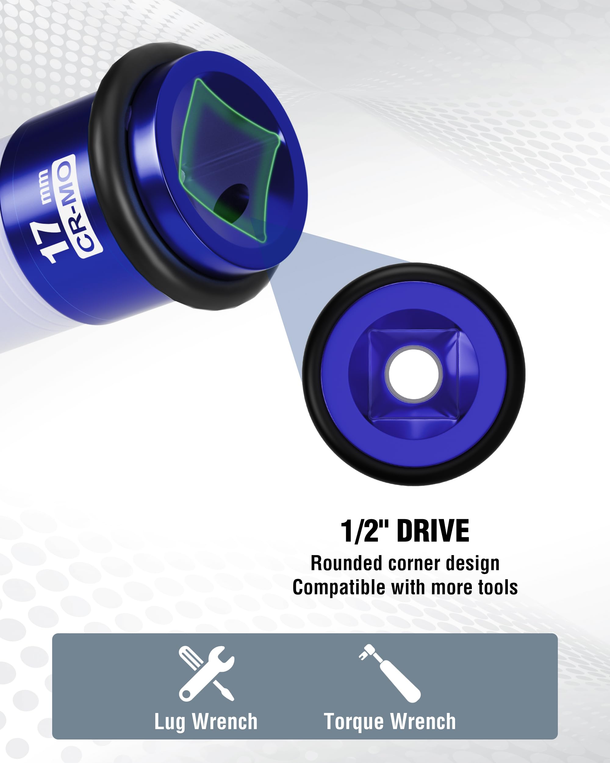 WORKPRO white insert protects lug nuts and reduces friction