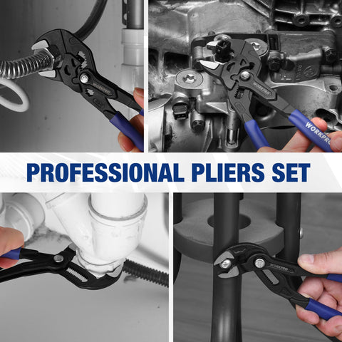 WORKPRO wide-opening design improves access to tight fittings