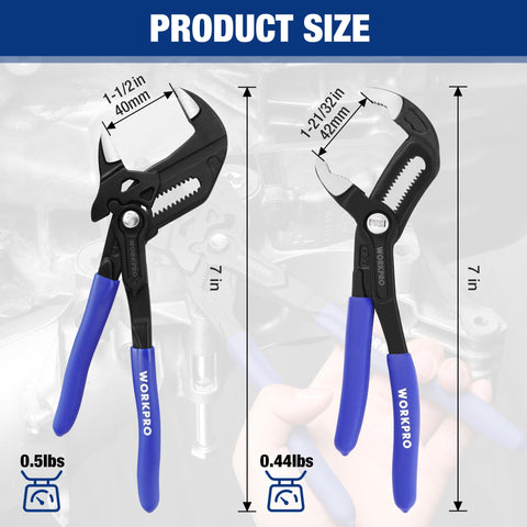 WORKPRO wide-opening pliers aid quick plumbing repairs