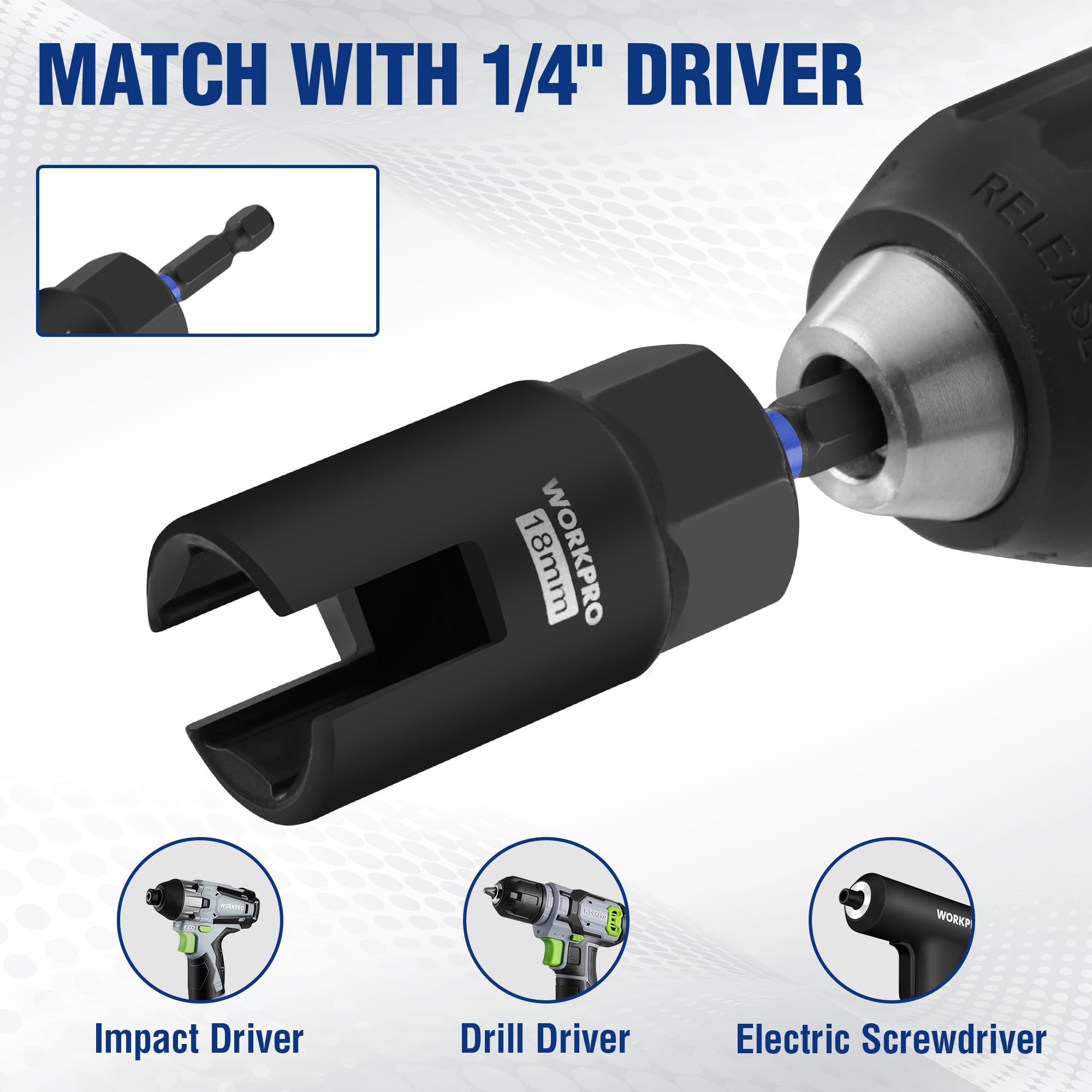 WORKPRO Wing Nut Driver 15mm handles mid-sized nuts with controlled torque.