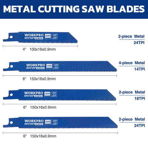WORKPRO wood-cutting blades in Cr-V steel for durable wood cuts