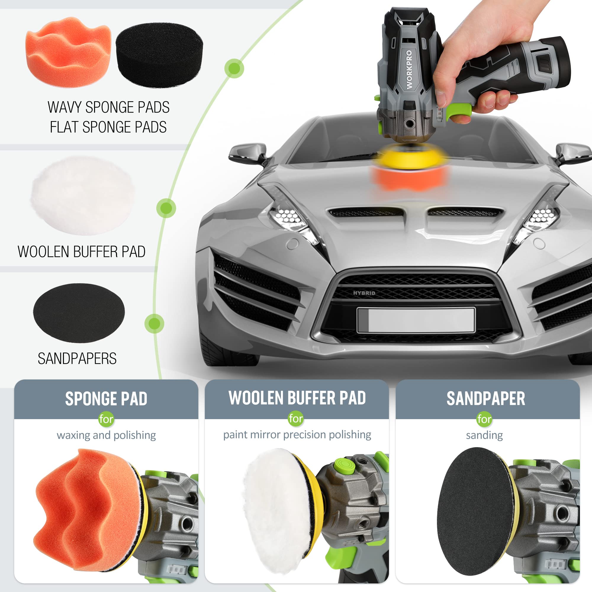 WORKPRO woolen buffer pad for refined finishing.