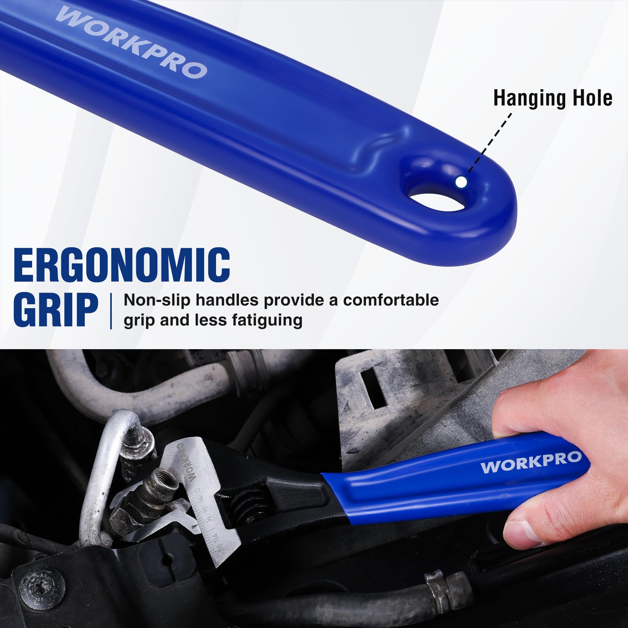 WORKPRO black oxide finish resists corrosion for long-lasting performance.