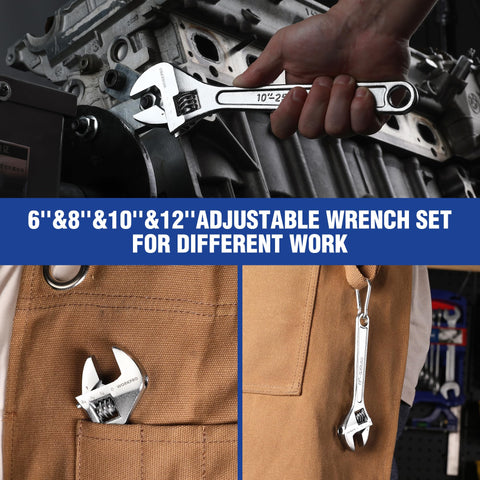 WorkPRO chrome plated finish adds corrosion resistance and easy cleaning.