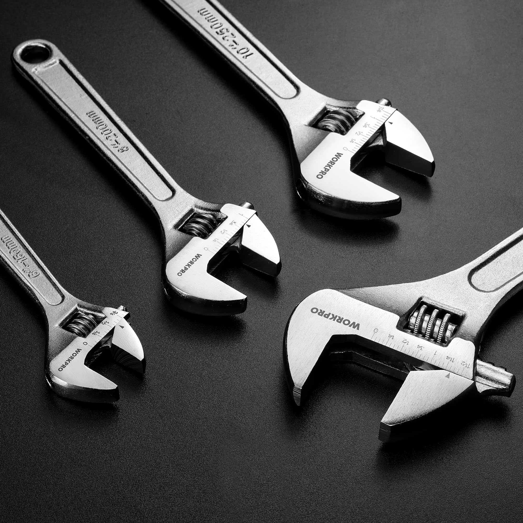 WorkPRO wrench jaw design detail highlights precise gripping.