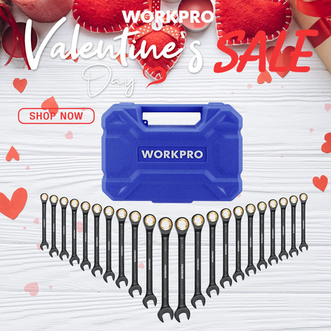 WORKPRO wrenches forged in chrome vanadium steel for lasting durability.