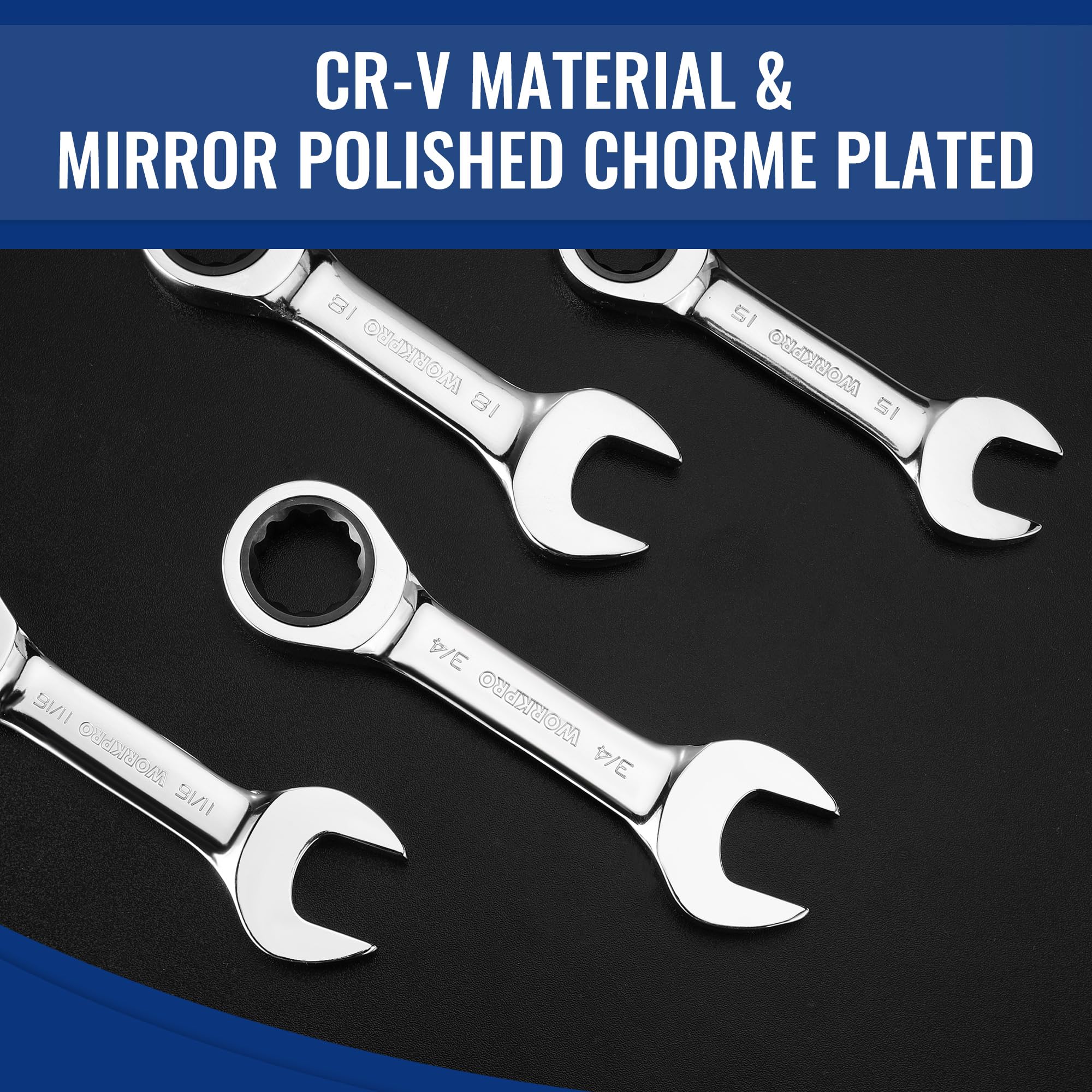 WorkPro wrench set in use for automotive repair in tight space