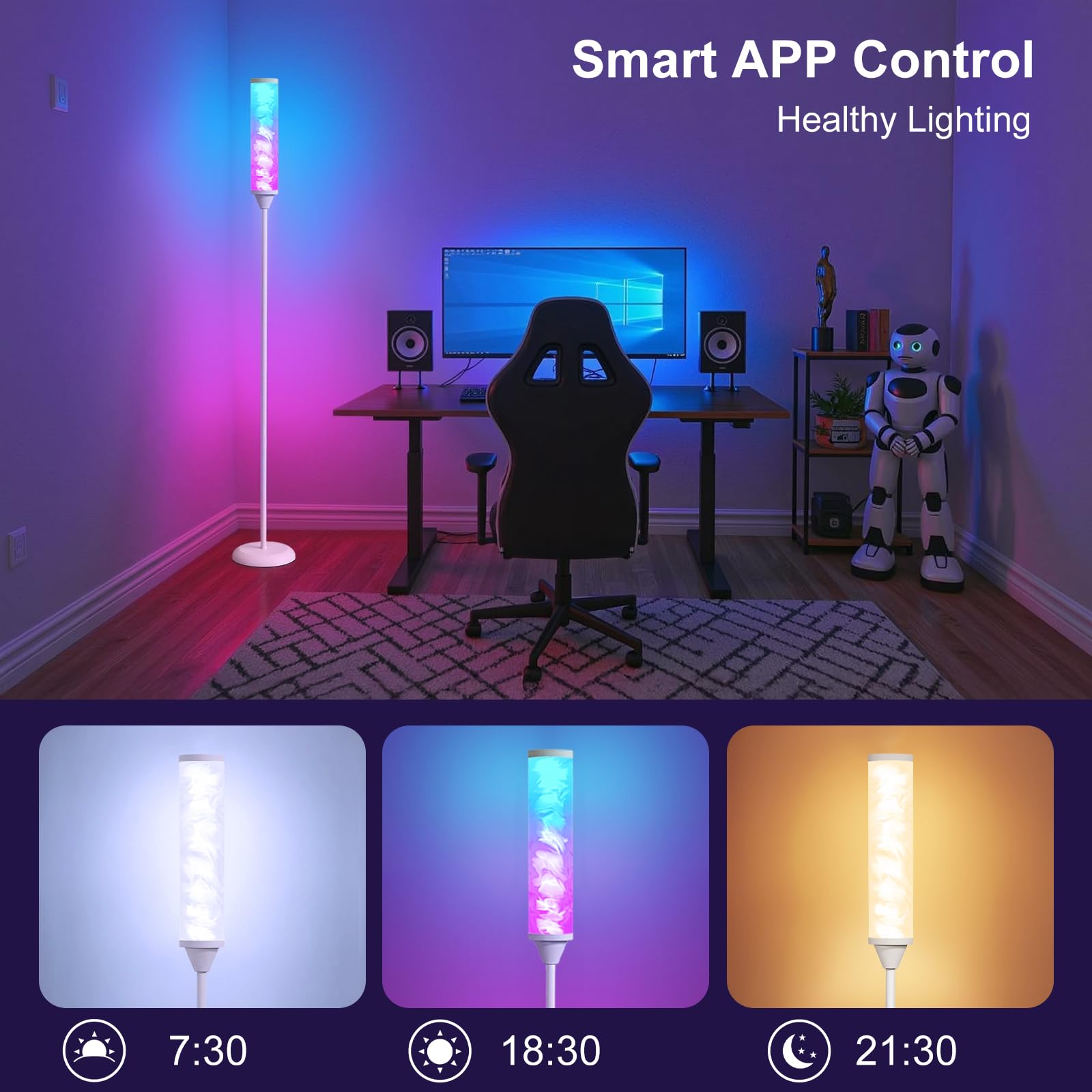 WORLD WIN Prism Glow Floor Lamp quick tool-free installation in minutes