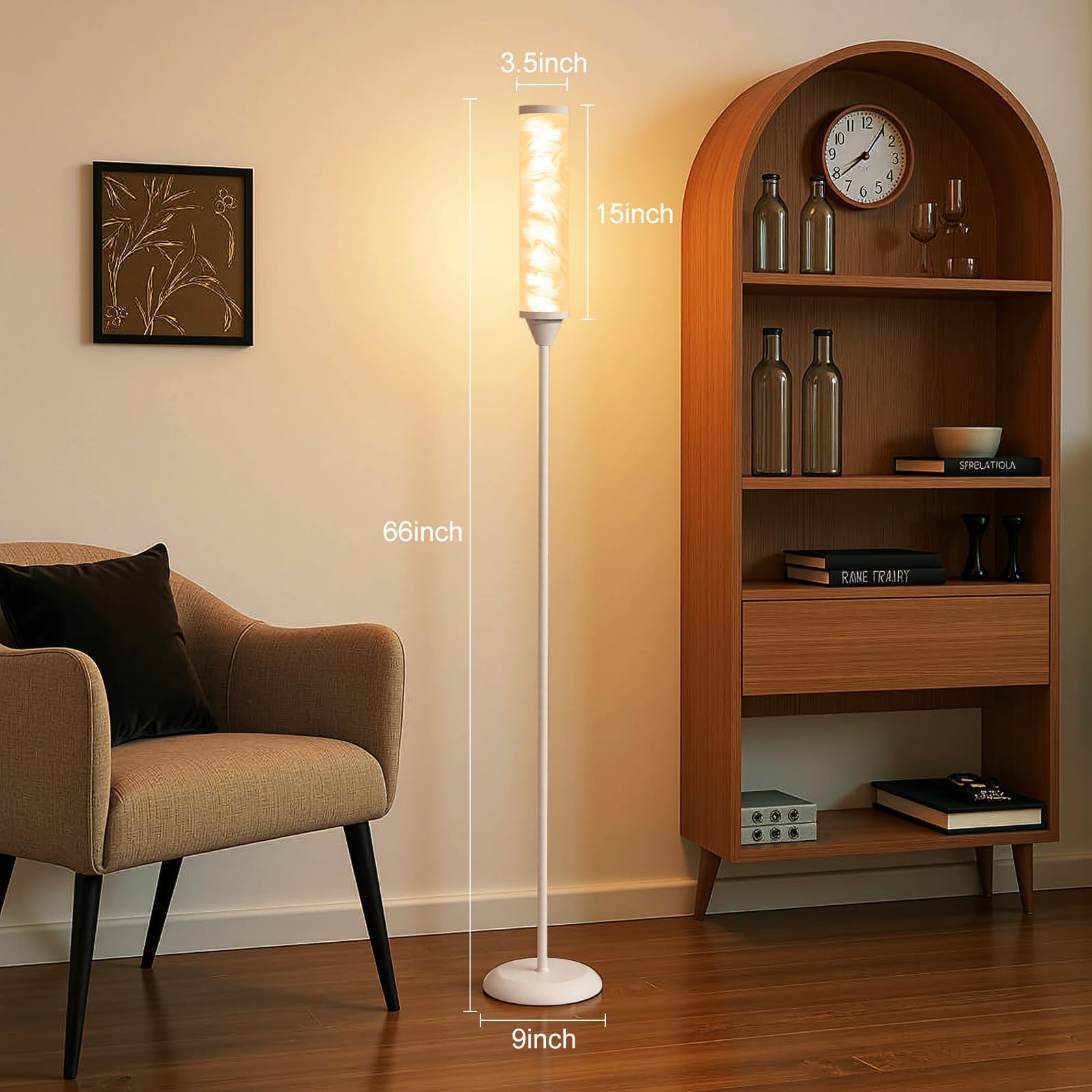 WORLD WIN Prism Glow Floor Lamp side profile showing sleek modern design for living rooms