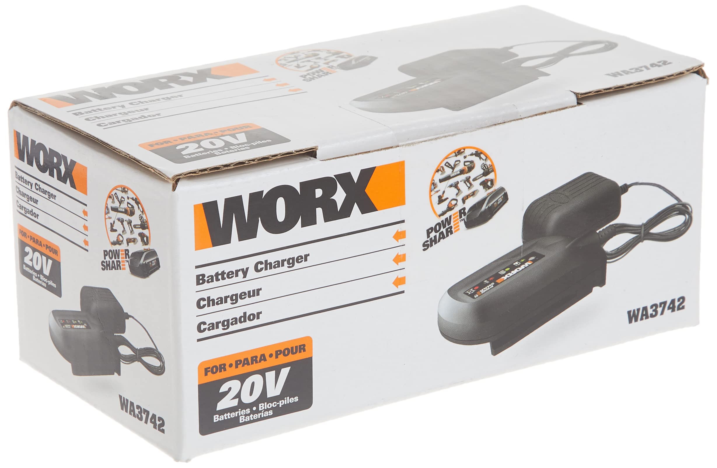 WORX compatible 20V batteries chart showing supported models for planning