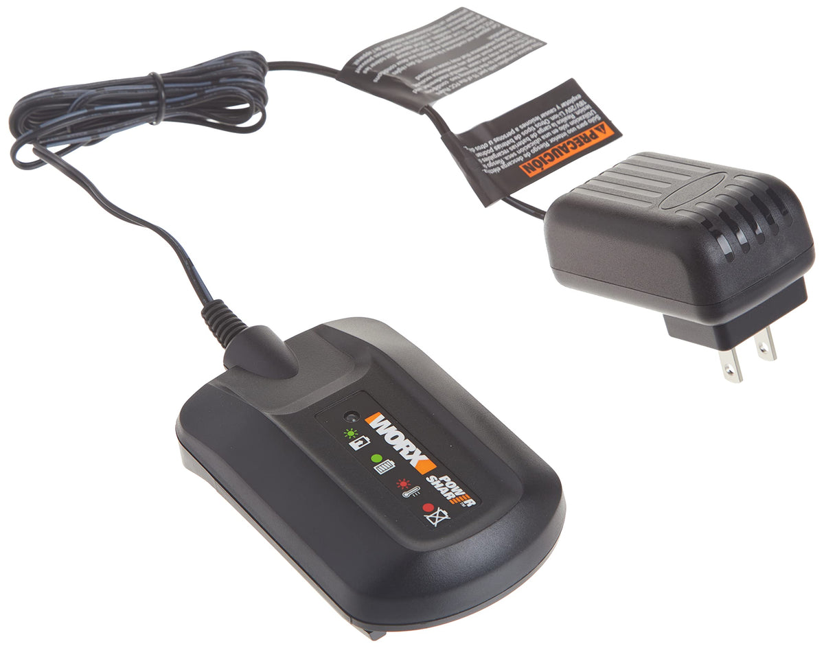 WORX WA3742 charger front view showing compact design and easy accessibility