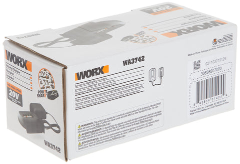 WORX WA3742 charger in a workshop setup for quick power on demand
