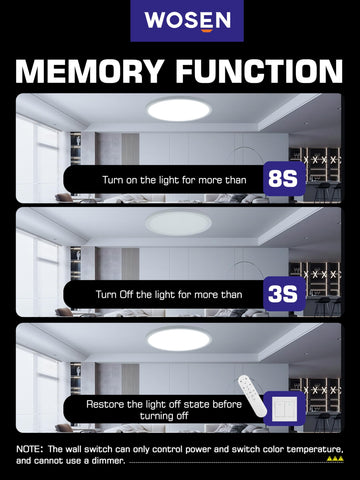 Wosen 12-inch RGB ceiling light night-light mode in hallway.