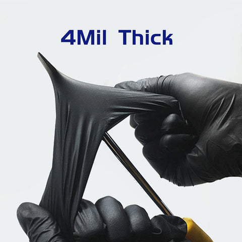 Wostar black nitrile gloves worn during lab tasks with precise dexterity