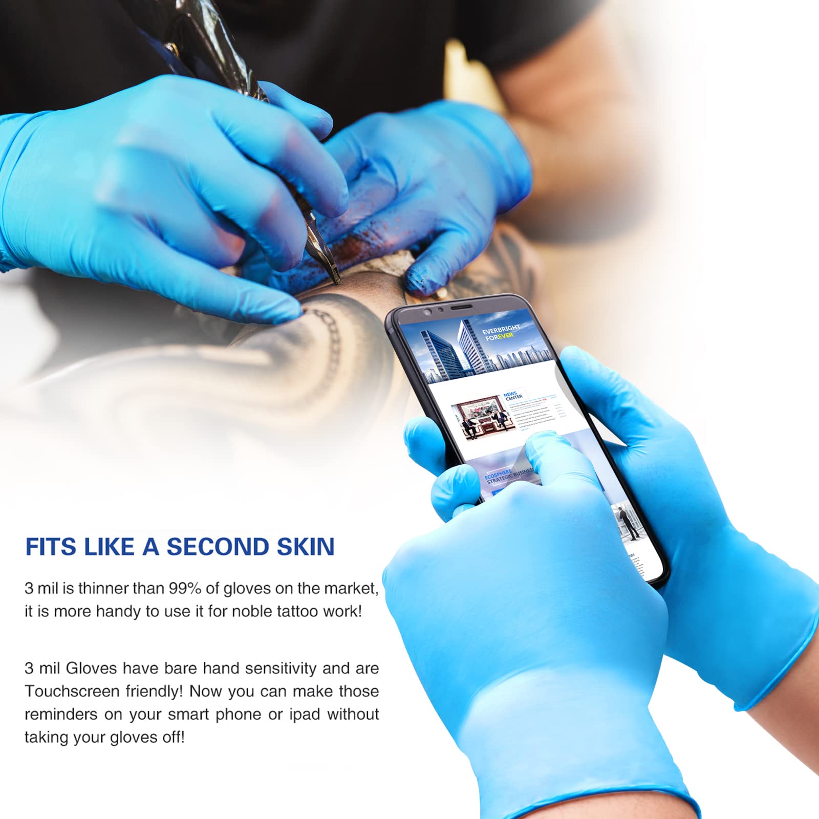 Wostar nitrile gloves 4mil thickness offer strong protection with excellent tactile feel