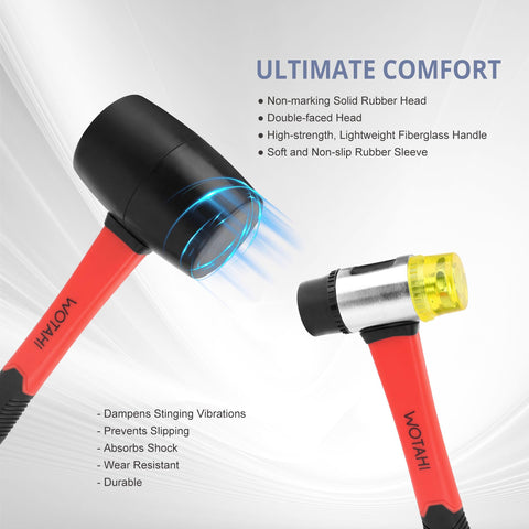 WOTAHI 35 mm double-faced soft hammer for precise assembly with a non-marking head