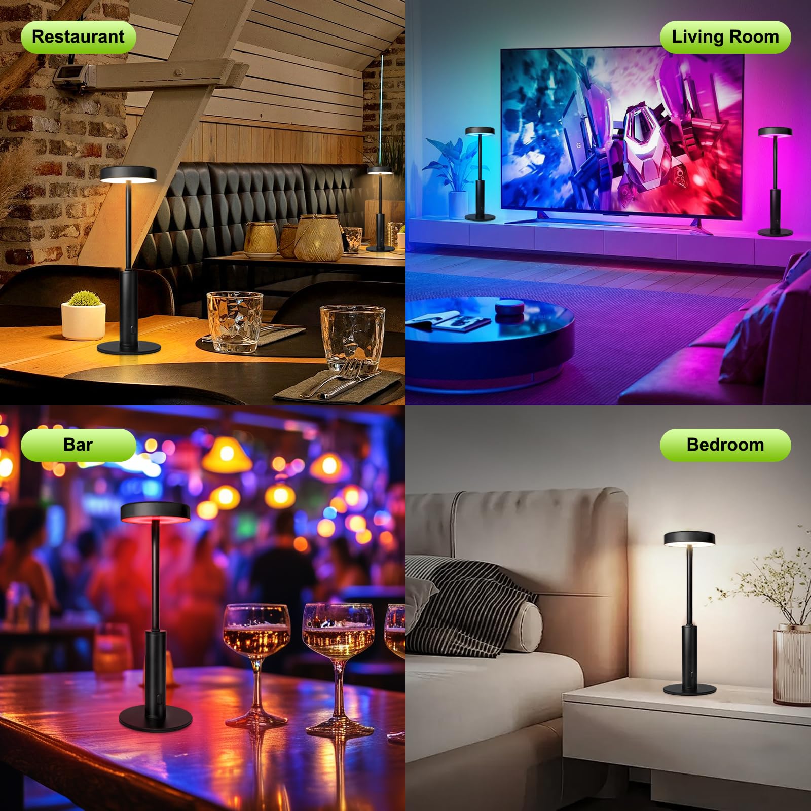Wowag portable lamp for restaurant, home dining, or bar setups