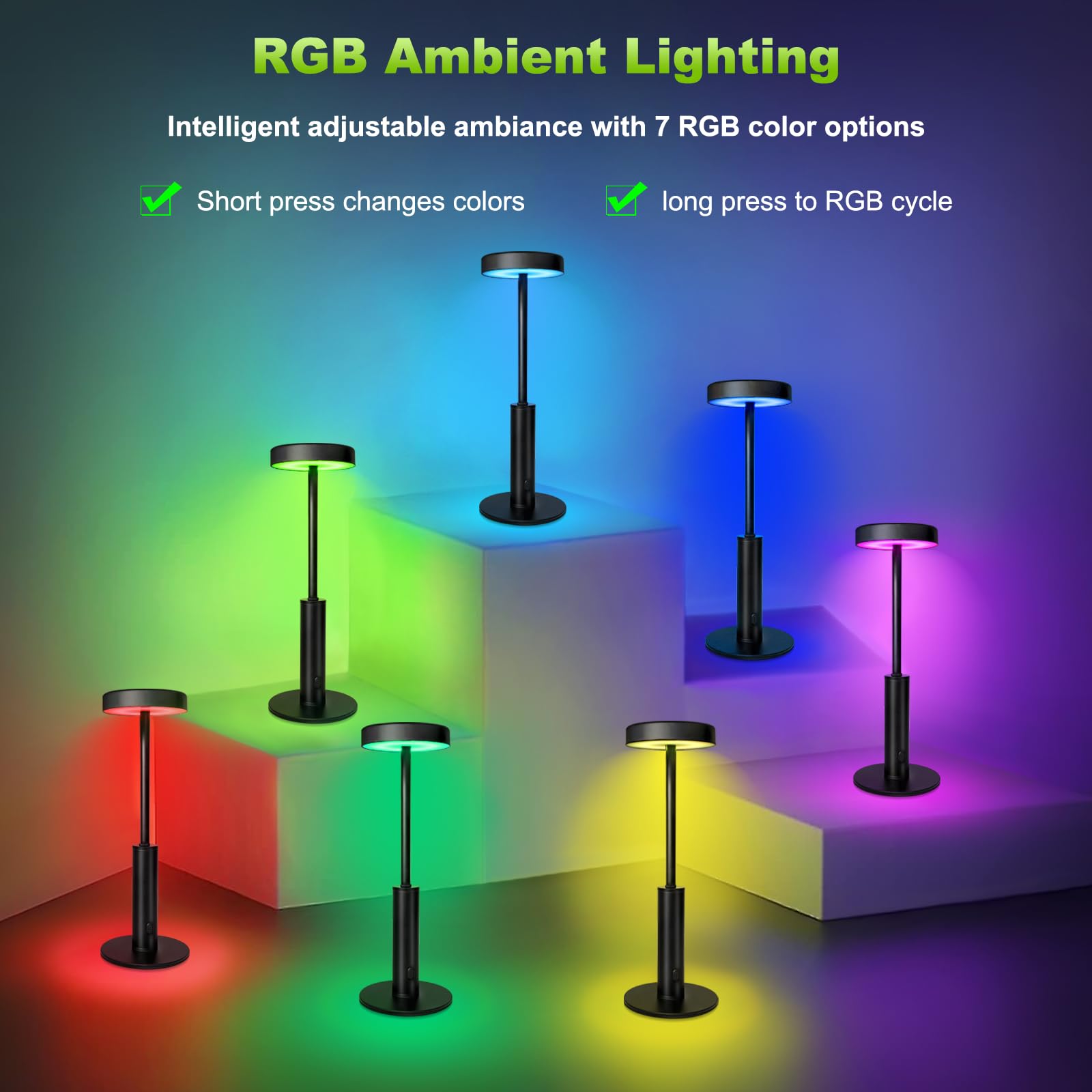 Wowag table lamp in RGB mode for customizable scenes