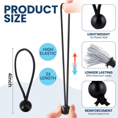 Wowangce ball-end bungee cord with smooth plastic ball for fabric protection