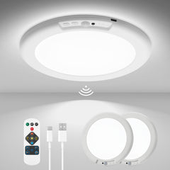 Wowatt 2-pack ceiling light kit ready for wireless installation in closets or showers.