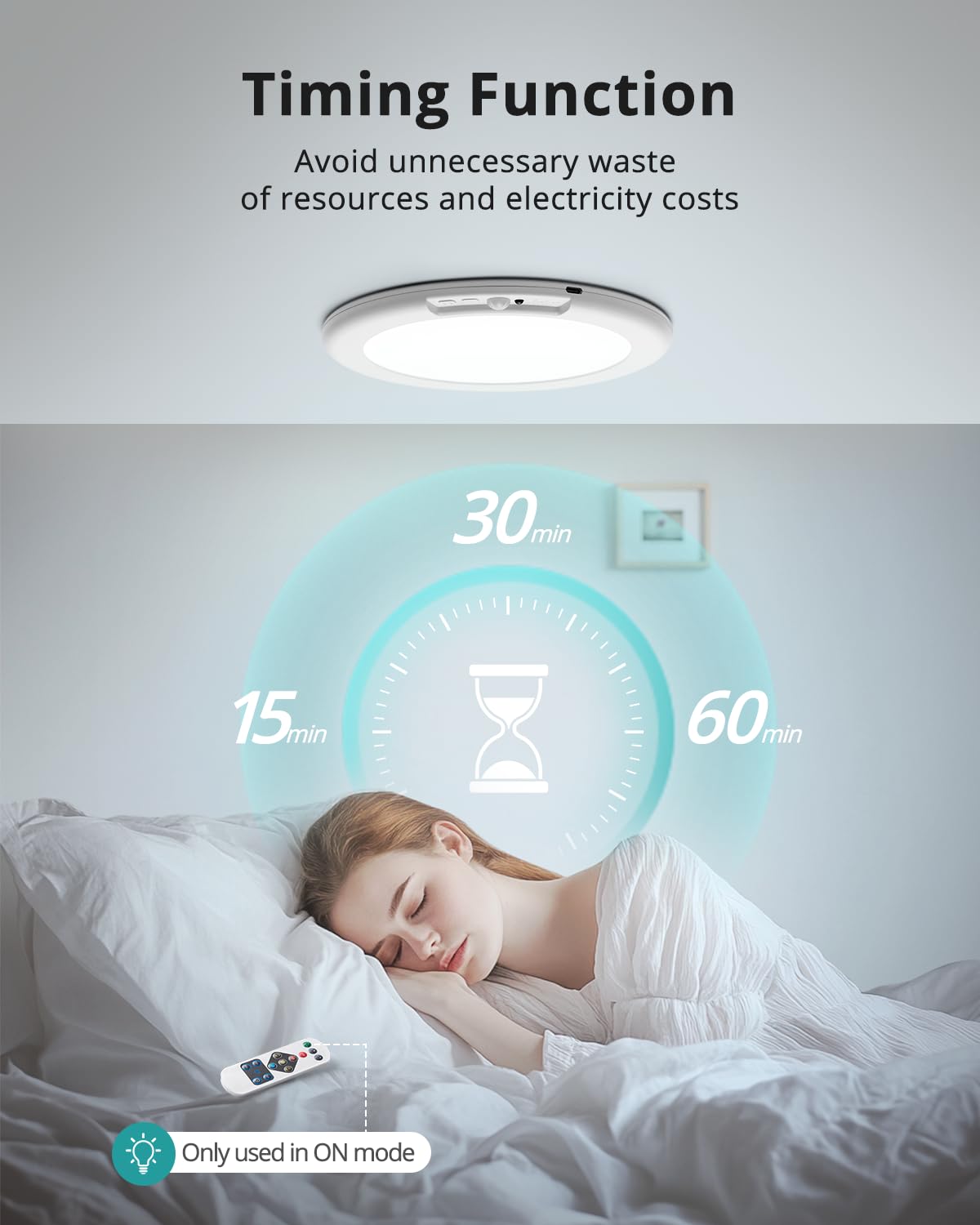 WOWATT 6000mAh battery powering long-lasting ceiling light use
