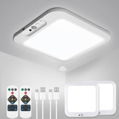 Wowatt battery ceiling light with remote control for adjustable overhead lighting