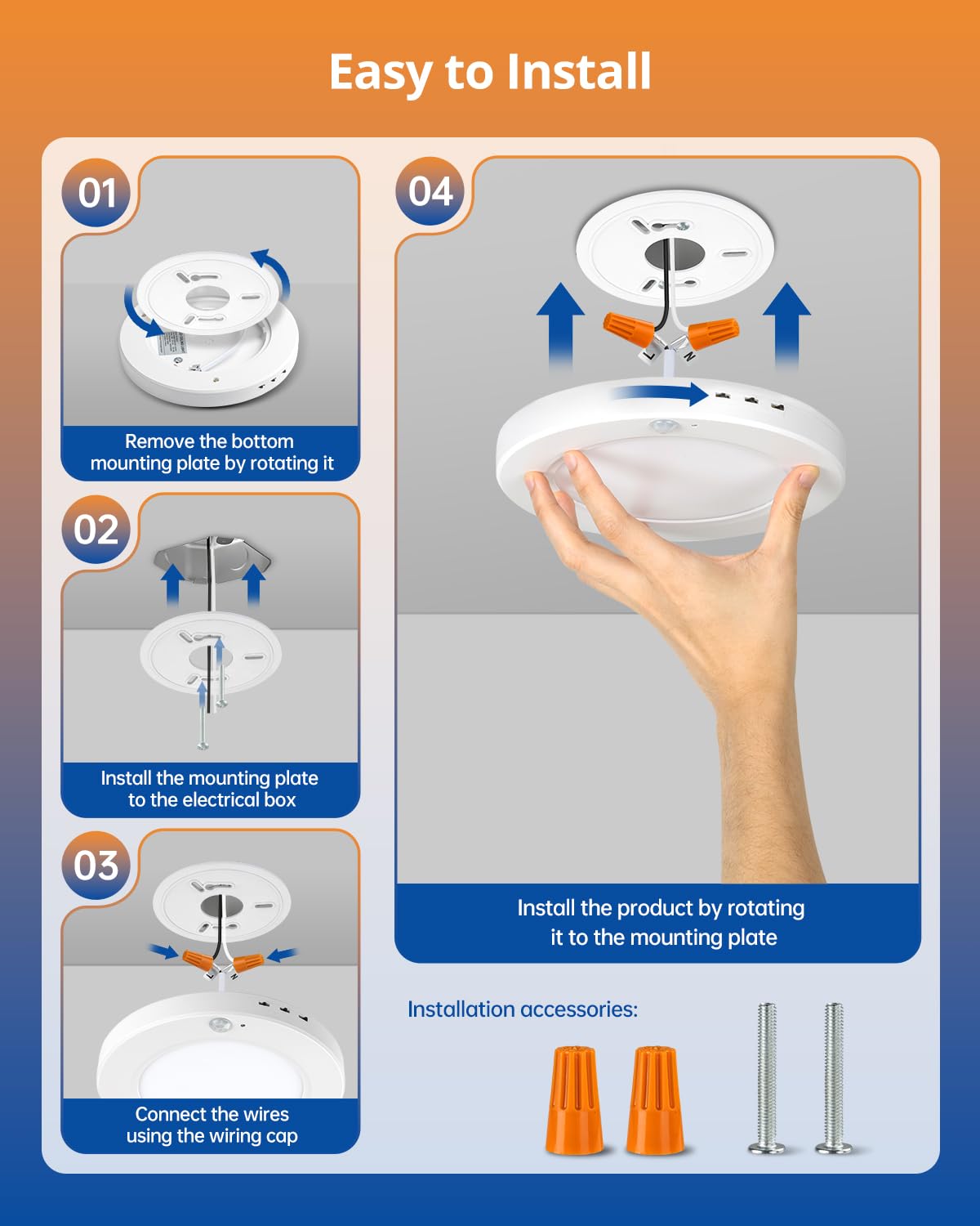 Wowatt quick-install design with ceiling or wall mounting simplifies installation
