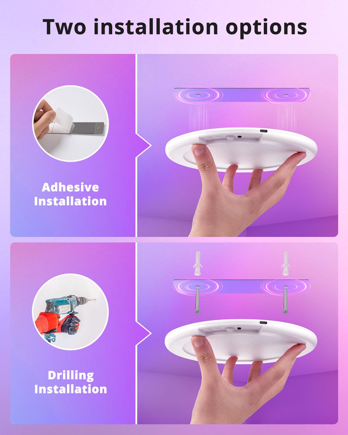 Wowatt magnetic installation shower light for easy mounting.
