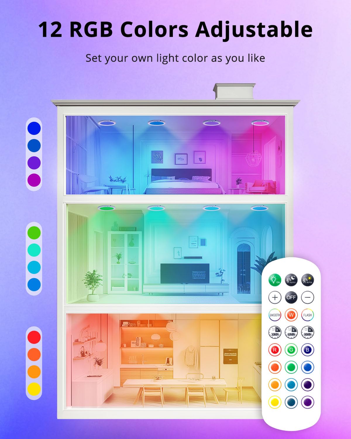 Wowatt motion sensor shower light with 120-degree detection.