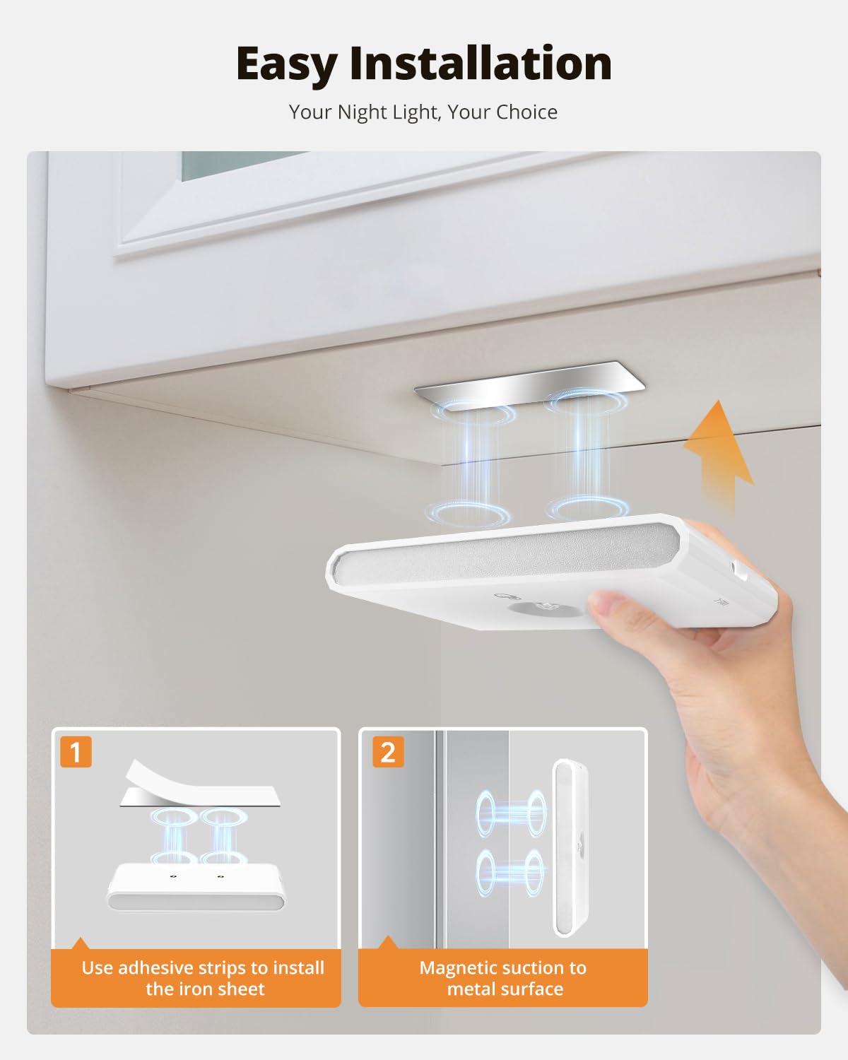 wowatt magnetic back for easy repositioning without drilling