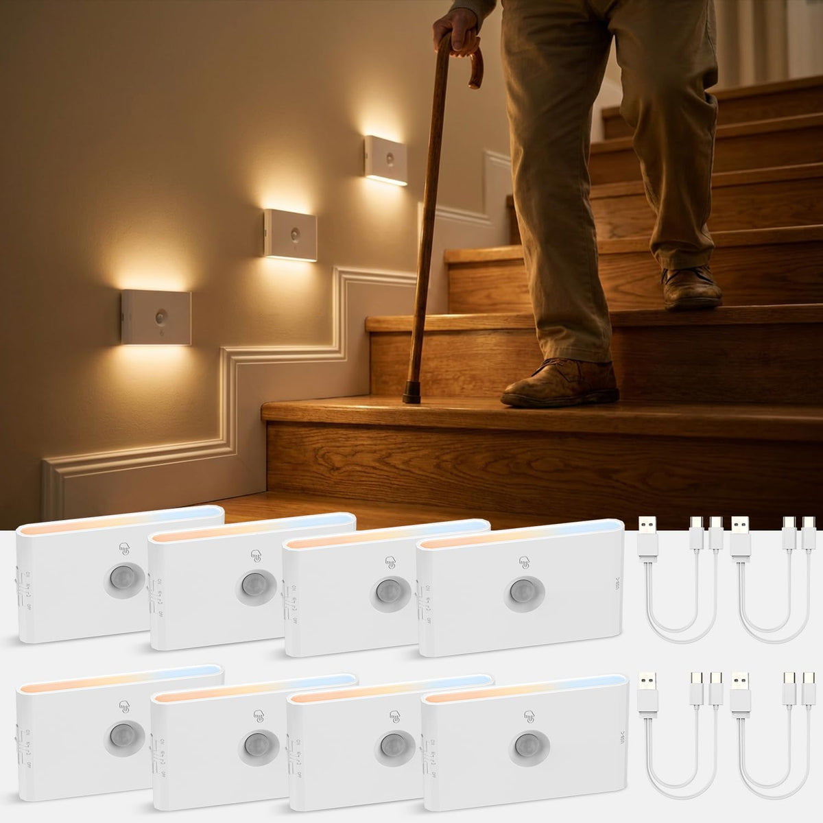 Wowatt stair light pack ready for stairway illumination and easy setup