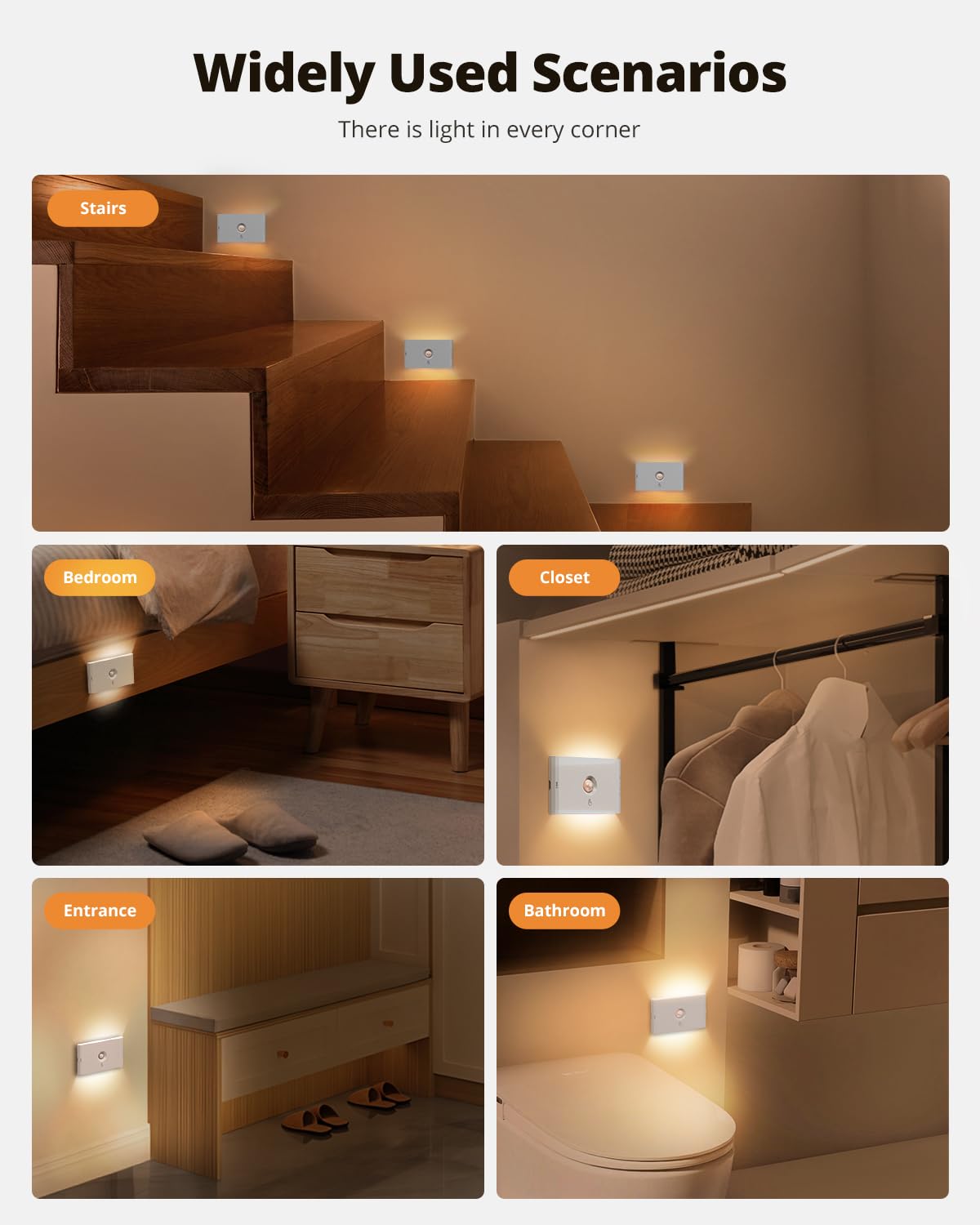 Wowatt light back with magnetic adhesive for flexible placement