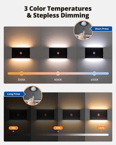 Wowatt stair light magnetic mount back plate enables tool-free installation.